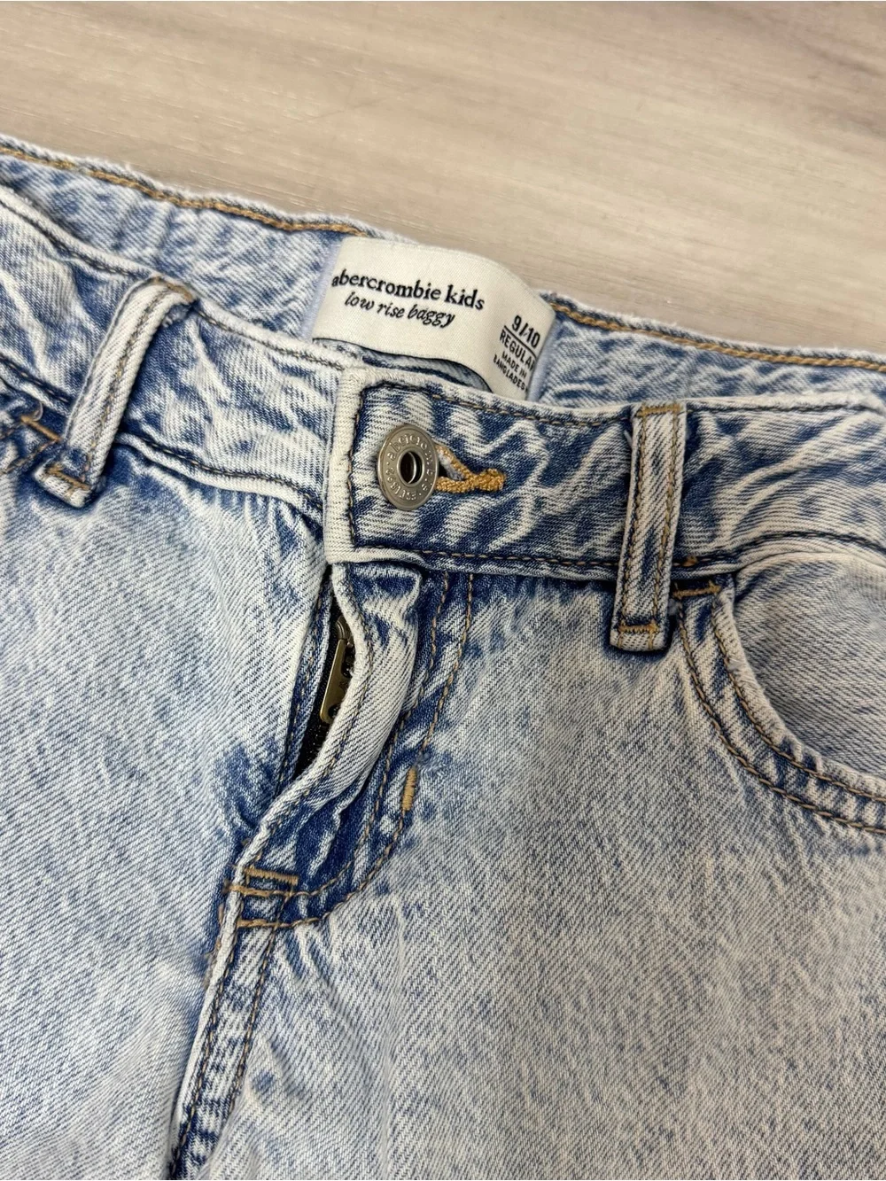 abercrombie kids Light Wash Wide Leg Jeans